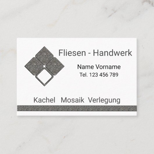 Fliesenleger Handwerk Visitekaartje (Voorkant)