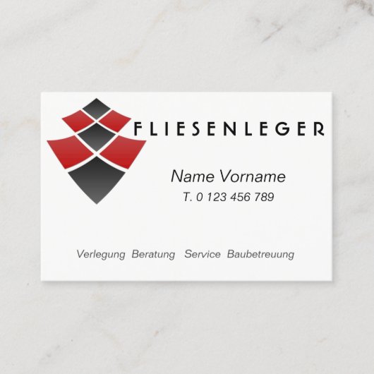 Fliesenleger - Handwerker Visitekaartje (Voorkant)