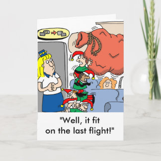Flight Attendant en Elf Holiday Greeting Card Feestdagen Kaart