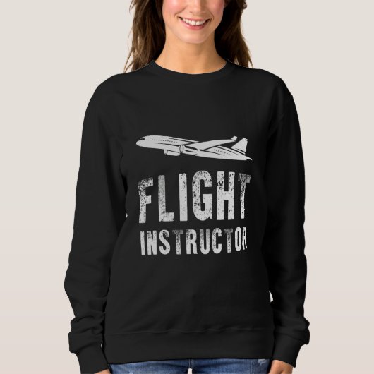 Flight Instructor Airplane Pilot Flying Trui (Voorkant)