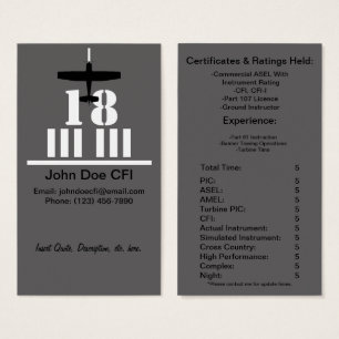 Flight Instructor Business / Resume Kaart