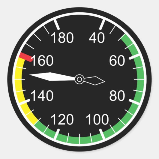 Flight Instruments Ronde Sticker (Voorkant)