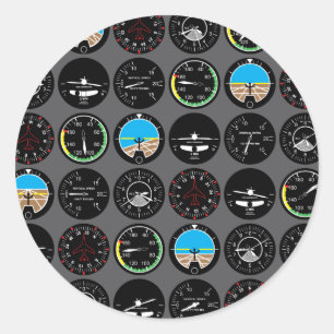 Flight Instruments Ronde Sticker