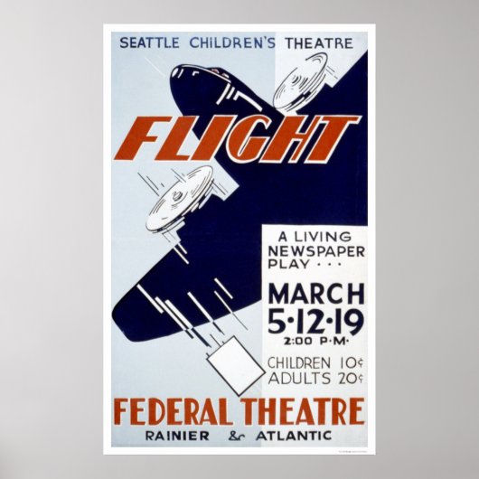 Flight Newspaper Play 1940 WPA Poster (Voorkant)
