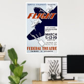 Flight Newspaper Play 1940 WPA Poster (Thuiskantoor)