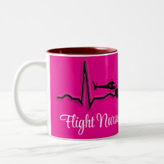 Flight Nurse QRS & Helikopter Roze Twee-Tone Coff Tweekleurige Koffiemok
