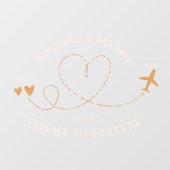 Flight Plane Travel New Wed couple Wedding Raamsticker (Vel)