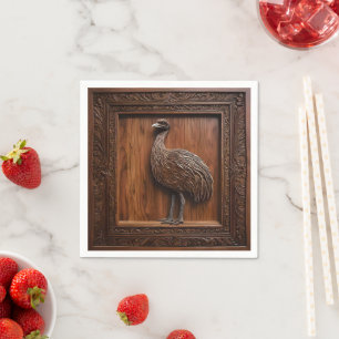 Flightless Wonders: Australische Emu Houtprint, Servet