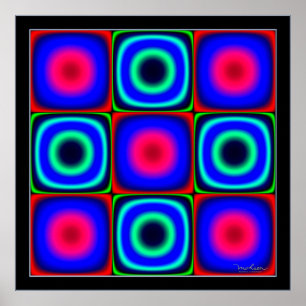 Flikkerende kleurcombinaties poster
