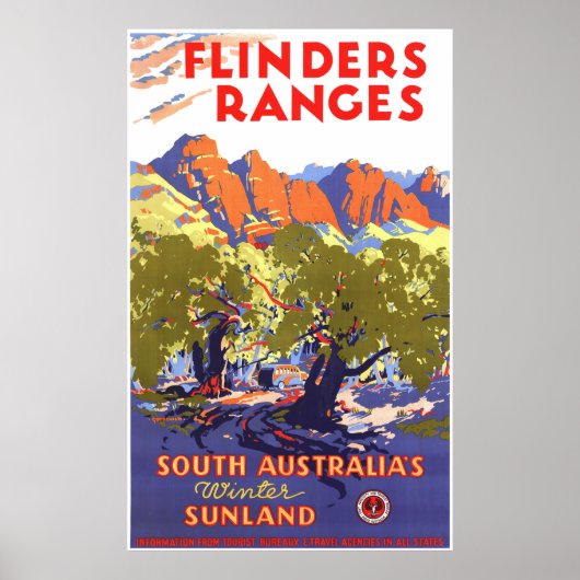 Flinders Ranges Vintage Travel Poster Australië (Voorkant)