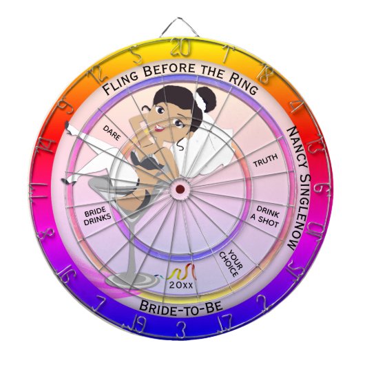 Fling Before the Ring Meisjesavond Brunett Dartbord (Voorkant)