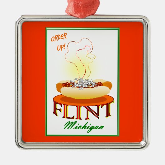 FLINT CONEY eilandversiering Metalen Ornament (Voorkant)