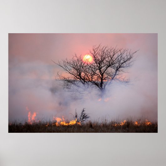 Flint Hills Kansas Prairie Burn Poster (Devant)