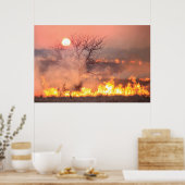 Flint Hills Kansas Prairie Burn Poster (Cuisine)