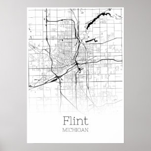 Flint Map - Michigan - City Map Poster