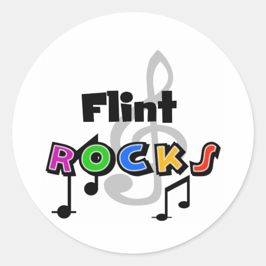 Flint Rocks Ronde Sticker (Voorkant)