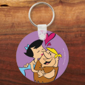 Flintstenen | Betty Kissing Barney Sleutelhanger (Voorkant)