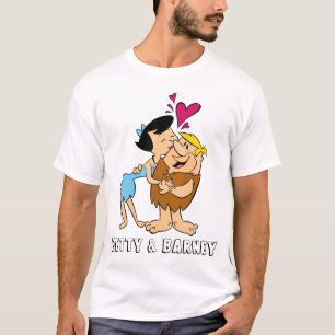 Flintstenen Betty Kissing Barney T-shirt