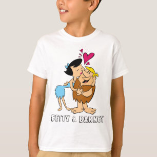 Flintstenen Betty Kissing Barney T-shirt