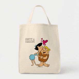 Flintstenen Betty Kissing Barney Tote Bag