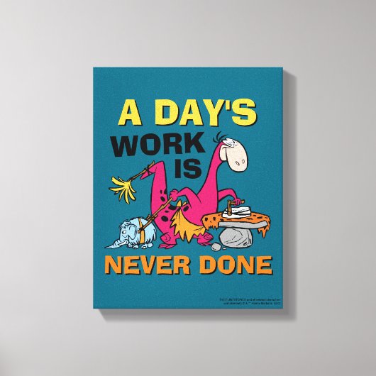 Flintstenen | Dino Cleaning House Canvas Afdruk (Voorkant)