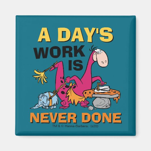 Flintstenen | Dino Cleaning House Magneet (Voorkant)