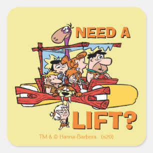 Flintstenen Een lift nodig? Vierkante Sticker