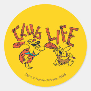 Flintstenen Fred & Barney - Club Life Ronde Sticker