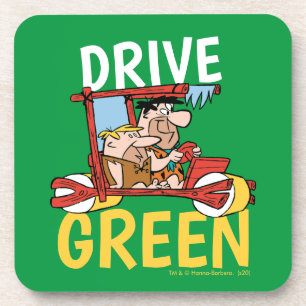 Flintstenen Fred & Barney - Drive Green Bier Onderzetter