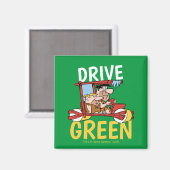 Flintstenen | Fred & Barney - Drive Green Magneet (Voorkant / Achterkant)