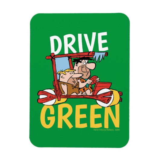 Flintstenen | Fred & Barney - Drive Green Magneet (Verticaal)