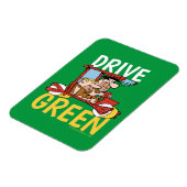 Flintstenen | Fred & Barney - Drive Green Magneet (Linkerzijde)