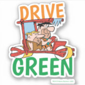 Flintstenen | Fred & Barney - Drive Green Sticker (Voorkant)