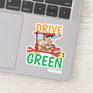 Flintstenen Fred & Barney - Drive Green Sticker