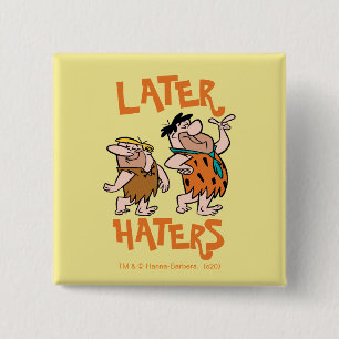 Flintstenen Fred & Barney - Latere heesters Vierkante Button 5,1 Cm