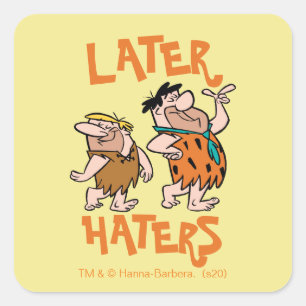 Flintstenen Fred & Barney - Latere heesters Vierkante Sticker