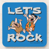 Flintstenen | Fred & Barney - Let's Rock Bier Onderzetter (Voorkant)
