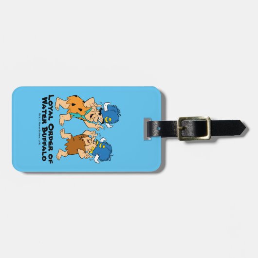 Flintstenen | Fred- en Barney-waterbuffels Bagagelabel (Voorkant horizontaal)