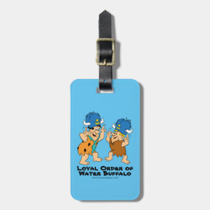 Flintstenen Fred- en Barney-waterbuffels Bagagelabel