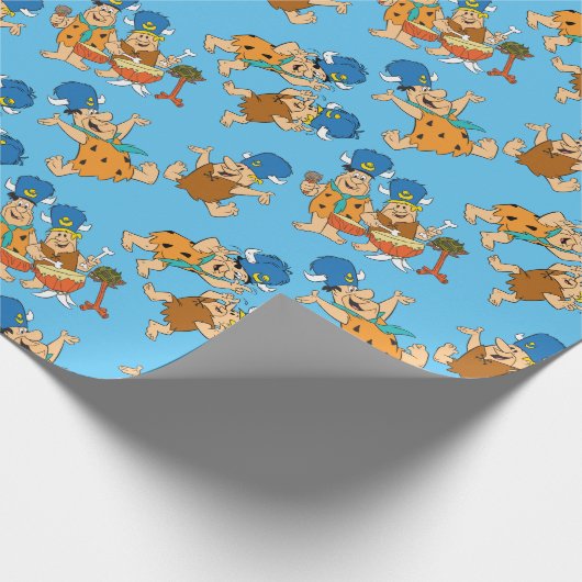 Flintstenen | Fred- en Barney-waterbuffels Cadeaupapier (Hoek)