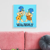 Flintstenen | Fred- en Barney-waterbuffels Canvas Afdruk (Insitu (Woonkamer))