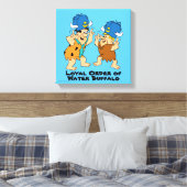 Flintstenen | Fred- en Barney-waterbuffels Canvas Afdruk (Insitu (Slaapkamer))