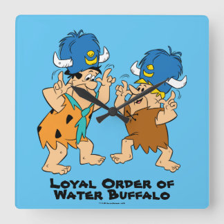 Flintstenen | Fred- en Barney-waterbuffels Vierkante Klok