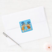 Flintstenen | Fred- en Barney-waterbuffels Vierkante Sticker (Envelop)