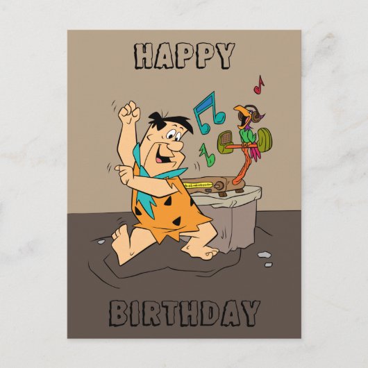 Flintstenen | Fred Flintstone Dancing Briefkaart (Voorkant)