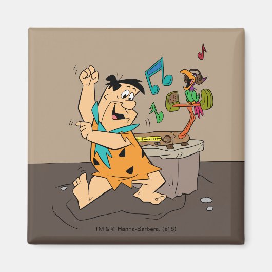 Flintstenen | Fred Flintstone Dancing Magneet (Voorkant)