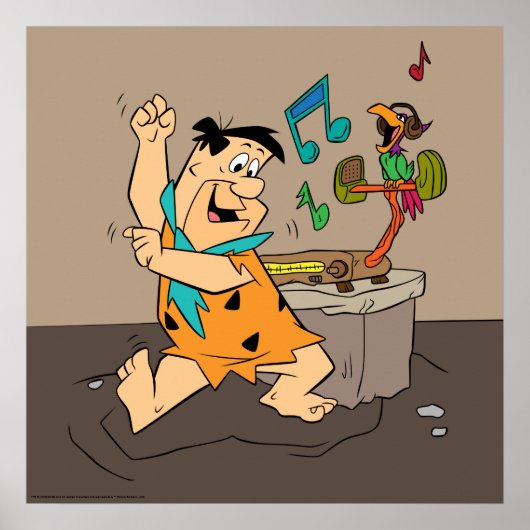 Flintstenen | Fred Flintstone Dancing Poster (Voorkant)