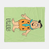 Flintstenen | Fred Flintstone Fleece Deken (Voorkant (Horizontaal))