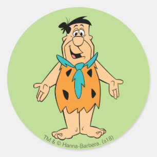 Flintstenen   Fred Flintstone Ronde Sticker