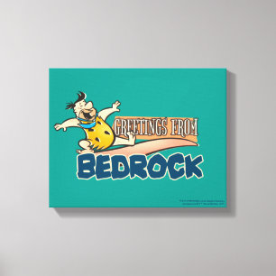 Flintstenen Fred - groeten uit slaapsteen Canvas Afdruk